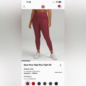 lululemon base pace legging